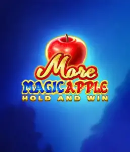 Discover the spellbinding allure of the More Magic Apple slot game by 3 Oaks Gaming, highlighting a shimmering red apple against a rich blue background. This image captures the magical theme of the game. Ideal for those enchanted by fairy-tale slots, the vibrant visuals and attractive artwork draw players into the game's magical world. 