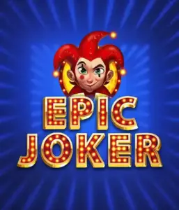 Enter the energetic world of the Epic Joker game by Relax Gaming, showcasing a cheerful joker with a bright red hairstyle set against a dazzling blue background. This image depicts the fun and excitement of classic slots, perfect for those who love traditional gameplay, providing a delightful play experience.